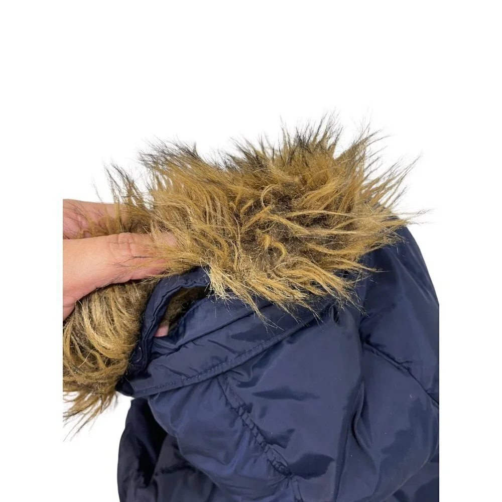 Baby Gap Puffer Vest Toddler Size 2 Faux Fur Hat